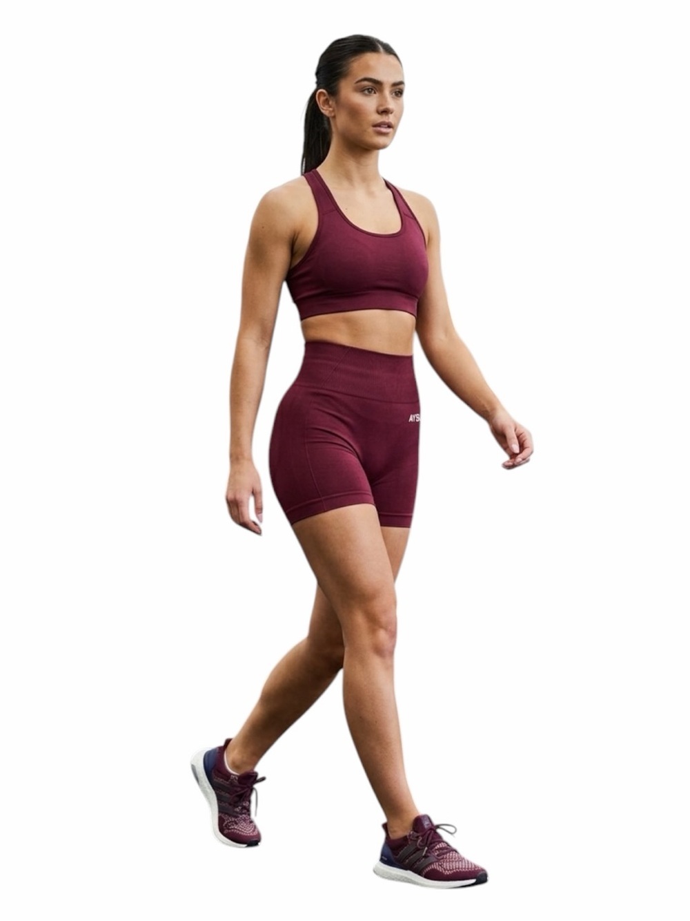 NWT AYBL Empowered Seamless Shorts Red Wine Size Medium